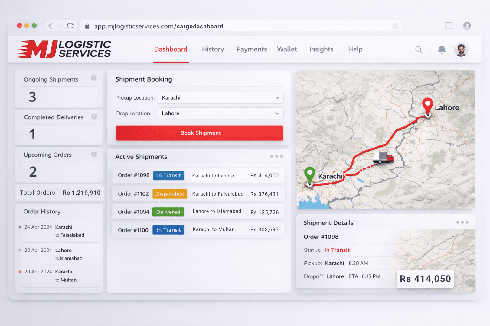 Cargo Client Dashboard